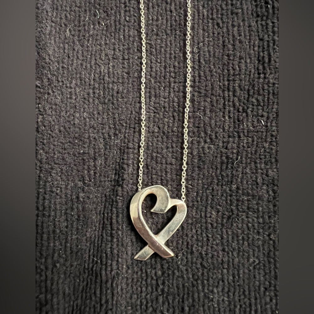 Tiffany & Co Paloma Picasso Loving Heart Sterling Silver Necklace 18” - Picture 4 of 9
